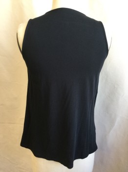 Womens, Top, BEAR DANCE, Black, Cotton, Polyester, Solid, S, Scoop Neck, 2" Straps, Small Metal Studs Cross Work Front