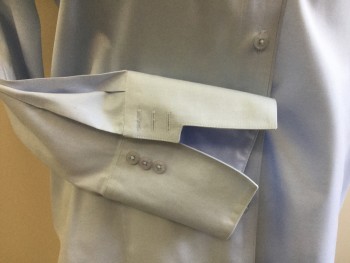 JONES NEW YORK, French Blue, Cotton, Solid, Button Front, Long Sleeves, Collar Attached, Wide Cuffs with 3 Buttons,