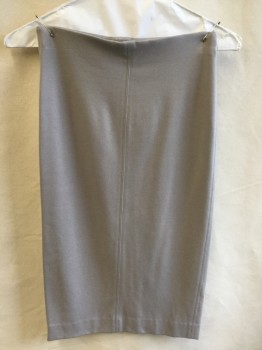 Womens, Skirt, Below Knee, WILFRED, Gray, Gray, Cotton, Spandex, M, Elastic with No Waistband, Pencil, 1 Seam Front & Back Center, 3/4 Length