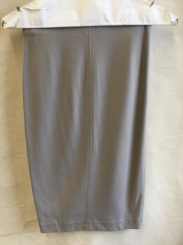 Womens, Skirt, Below Knee, WILFRED, Gray, Gray, Cotton, Spandex, M, Elastic with No Waistband, Pencil, 1 Seam Front & Back Center, 3/4 Length