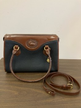 DOONEY & BOURKE, Black, Brown, Leather, Black & Brow Leather, Gold Hardware, Shoulder Strap Included