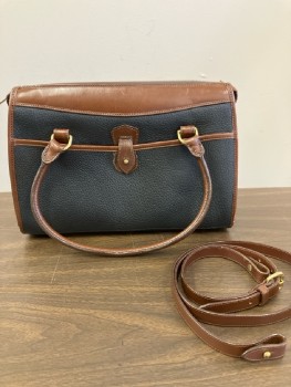 DOONEY & BOURKE, Black, Brown, Leather, Black & Brow Leather, Gold Hardware, Shoulder Strap Included