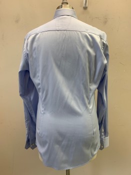 Eton, Baby Blue, Cotton, Solid, L/S, Button Front, Collar Attached
