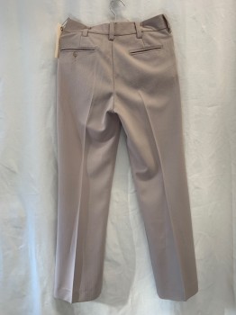 KMART, Tan Brown, Polyester, Textured Polyester, Flat Front, Slanted Front Pockets, Zip Fly, Slight Boot Cut,