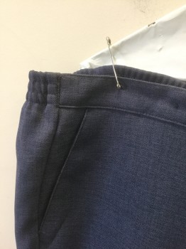 Womens, Casual Pants, ALFRED DUNNER, Slate Blue, Polyester, Solid, 16, Elastic Waist in Back, 1" Wide Self Waistband in Front, Straight Leg, 2 Side Pockets, Creased Leg