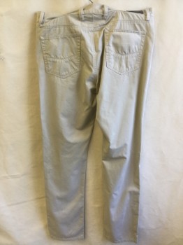 Mens, Casual Pants, SAKS FIFTH AVENUE, Khaki Brown, Cotton, 34/34, Jean-cut, 5 Pockets, Zip Front,