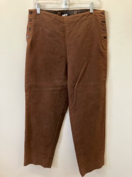 DOMINIC GHERARDI, Brown, Brushed Cotton, Button Sides, Adjustable Back Belt