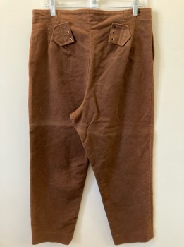DOMINIC GHERARDI, Brown, Brushed Cotton, Button Sides, Adjustable Back Belt