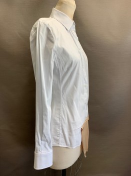 DOLCE & GABANNA , Powder Blue, Cotton, Solid, C.A., B.F., Pearlized White Plastic Buttons & Hidden Snap Buttons, L/S, Bust Darts, With Sew On Snap Crotch