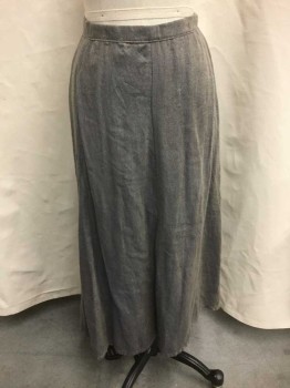 N/L, Gray, Periwinkle Blue, Cotton, Birds Eye Weave, Speckled, 1" Wide Waistband, Hook & Bar and Snap Closures At Center Back Waist, Hem Mid-calf, Made To Order,
