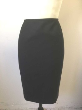 Womens, Skirt, Knee Length, CALVIN KLEIN, Black, Polyester, Grid , Solid, 2, Self Grid Stripes, Pencil Skirt, 3/8" Wide Self Waistband, Invisible Zipper at Center Back, Knee Length