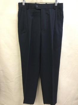 VERSINI, Navy Blue, Brown, Wool, Geometric, Plaid-  Windowpane, Pants, 2 Pleat Front, 4 Pockets
