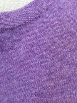 Womens, Sweater, BLOOMINGDALES, Lavender Purple, Cashmere, Solid, Xs, Crew Neck, Heathered Lavendar
