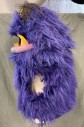 MTO, Purple, Yellow, Black, Synthetic, PURPLE MONSTER: HEAD/TORSO- Faux Fur, Open Arm Holes, Pink Dirty Foam Mouth with Yellow Painted Foam Fangs, Black Mesh for Visual Field Inside Mouth, Yellow/Black Swirl Fiberglass Eyeballs, Black Faux Fur Eyebrows, Eyebrows Have Mechanism to Move Eyebrows with Hand Trigger, Packeage Includes Pants, Gloves And Booties