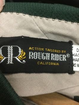 ROUGH RIDER, Forest Green, Polyester, Solid, Pique Textured Knit, Flat Front, Boot Cut, Zip Fly, Slanted Front Pockets, Belt Loops, 4 Pockets,