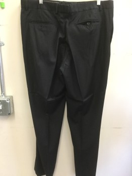Mens, Suit, Pants, COSANI, Midnight Blue, Wool, Solid, 38/32, Flat Front, Slit Pockets, Zip Fly