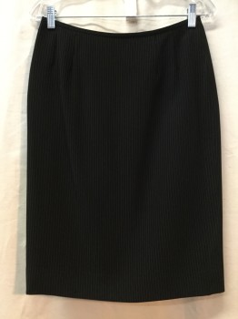 Womens, Suit, Skirt, TAHARI, Black, Beige, Polyester, Rayon, Stripes - Pin, 10, Black, Beige Pinstripes