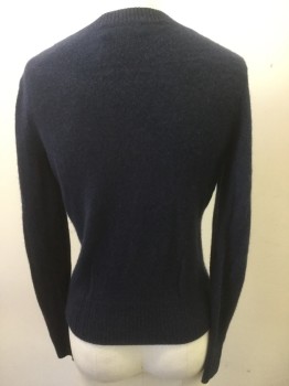 Womens, Sweater, LORD AND TAYLOR, Navy Blue, White, Slate Blue, Red, Cashmere, Argyle, XS, Crew Neck, Ribbed Neckline/waist Band