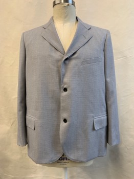 SIAM COSTUMES, Warm Gray, Lt Brown, Wool, Check - Micro , Heathered, Single Breasted, 2 Buttons,  Collar Attached, Notched Lapel, 3 Pockets,