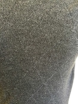 Mens, Sweater Vest, DOCKERS, Charcoal Gray, Acrylic, Heathered, L, Ribbed Knit V-neck/Armhole/Waistband, Very Faint Diamond Grid