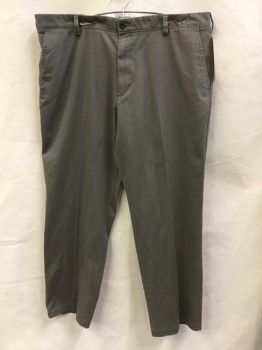 Mens, Casual Pants, DOCKERS , Olive Green, Cotton, Polyester, Solid, 30, 40, Olive.  Flat Front, Zip Front, 4 Pockets