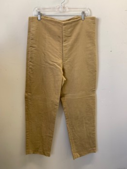 Mens, Historical Fiction Pants, NL, Khaki Brown, Wool, 36/30, Zip Front, Flat Front, Higher Waistband at Back, Suspender Buttons at Inner Waistband