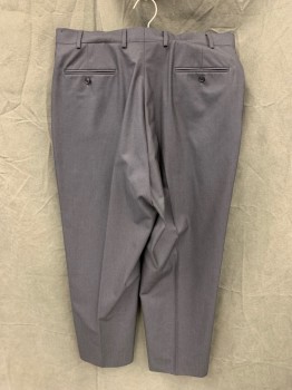 SEAN JOHN, Dk Gray, Polyester, Rayon, Solid, Flat Front, Zip Fly, Button Tab Closure, 4 Pockets, Belt Loops