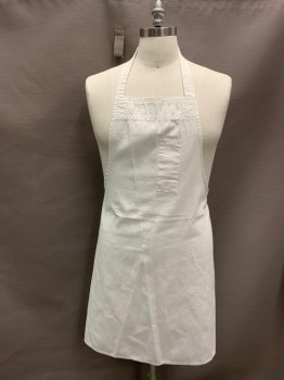 N/L, White, Cotton, Solid, Ties At Waist, Halter Neck, 1 Pckt