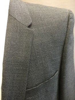 Mens, Sportcoat/Blazer, PAUL SMITH PS, Black, Gray, Wool, Houndstooth, 42S, Single Breasted, 2 Buttons,  3 Pockets, Notched Lapel,