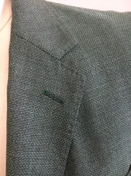 Mens, Sportcoat/Blazer, BONOBOS, Jade Green, Navy Blue, Wool, 2 Color Weave, 42R, Single Breasted, 2 Buttons,  1 Pocket, Notched Lapel, Fitted/Slim Fit, Unlined