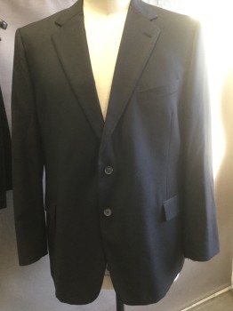 Mens, Suit, Jacket, JOSEPH ABBOUD, Black, Wool, Stripes - Pin, 43/31, 50R, Ghost Pin Stripes, Notched Lapel, Pocket Flaps, 2 Button Front,
