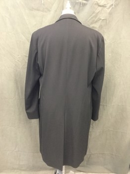 Mens, Coat, Trenchcoat, EMPORIO ARMANI, Black, Cotton, Solid, 44, Single Breasted, Tab Snap Front, Collar Attached, Notched Lapel, 2 Pockets, Long Sleeves,
