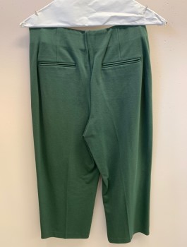 Womens, Pants, ANN TAYLOR, Dk Green, Viscose, Nylon, Solid, M, Side Zipper, Invisible Zipper, Heavy Weight, Stitched Creases, 2 Pockets