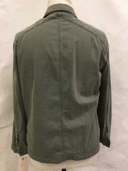 Mens, Casual Jacket, MICHAEL STARS, Cotton, Solid, XL, Snap Front, Collar Attached, Snap Cuffs, Flap Pocket, 2 Slit Pocket,