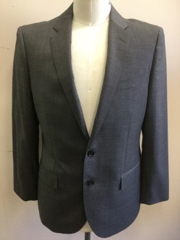 Mens, Sportcoat/Blazer, J CREW LUDLOW, Gray, Wool, 42R, Single Breasted, 2 Buttons,  Notched Lapel, 3 Pockets,
