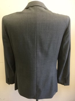 Mens, Sportcoat/Blazer, J CREW LUDLOW, Gray, Wool, 42R, Single Breasted, 2 Buttons,  Notched Lapel, 3 Pockets,