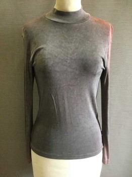 YMLA, Mauve Pink, Taupe, Rayon, Spandex, Ombre, Long Sleeves, Mock Turtleneck, Knit, Scifi