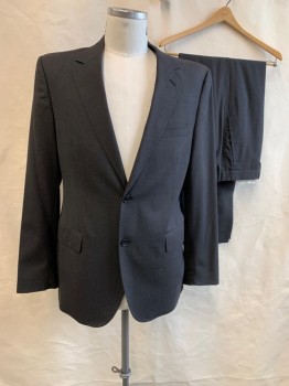 Mens, Suit, Jacket, DOLCE & GABBANA, Charcoal Gray, Wool, Elastane, Solid, 42R, Single Breasted, Collar Attached, Notched Lapel, Hand Picked Collar/Lapel, 2 Buttons,  3 Pockets