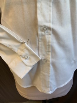Childrens, Shirt, FRENCH TOAST, White, Cotton, Polyester, Solid, 10, (MULTIPLE) Boys- Collar Attached, Button Down, Button Front, 1 Pocket, Long Sleeves, Curved Hem