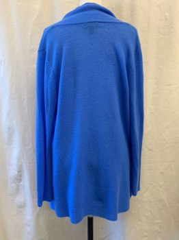 Womens, Sweater, CHARTER CLUB, Baby Blue, Cashmere, M, Open Front