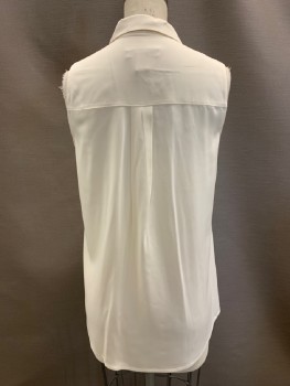 SIGNATURE, Cream, Polyester, Solid, Sleeveless, B.F., C.A., Chest Pocket