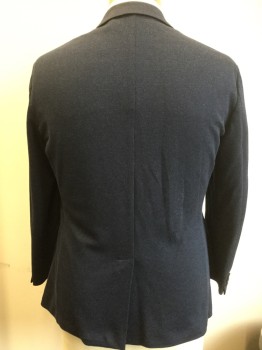 Mens, Sportcoat/Blazer, THEORY, Navy Blue, Blue, Wool, Speckled, 44R, Single Breasted, 2 Buttons,  2 Pockets, Notched Lapel, Half Lining, Fitted/Slim Fit,