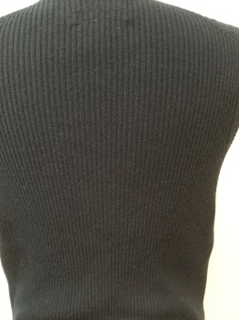 Mens, Sweater Vest, CARROLL & CO., Navy Blue, Cashmere, Solid, Cable Knit, 40, Button Front, V-neck,