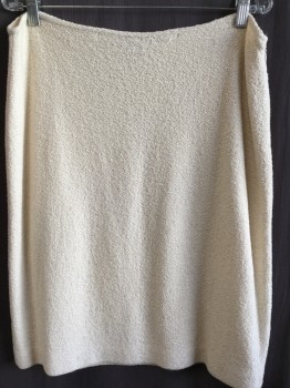 ST. JOHN COUTURE, Cream, Silver, Acrylic, Lycra, Solid, Speckled, Side Zip,