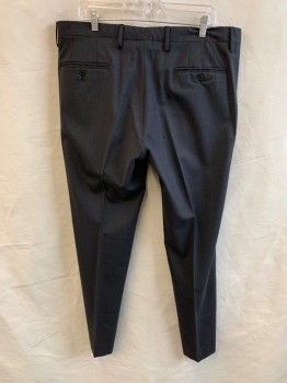 Mens, Suit, Pants, DOLCE & GABBANA, Charcoal Gray, Wool, Elastane, Solid, 30.5, 38, Darted Front, Zip Fly, Button Tab Closure, 4 Pockets, Belt Loops *Small Hole in Seat*