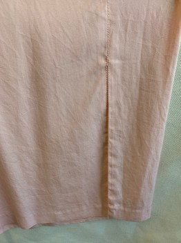 ROYCE, Blush Pink, Tencel, Solid, No Waistband, Flat Front, Zip Back, Wide Legs, Ankle Length with 10.5" Split Hem