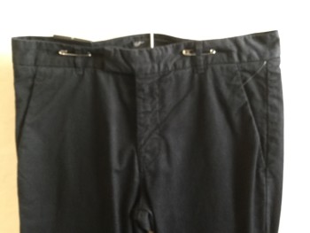 Mens, Slacks, J. BRAND, Black, Cotton, Elastane, Solid, 34/33, 1.5" Waistband with Belt Hoops, Flat Front, Zip Front, 4 Pockets