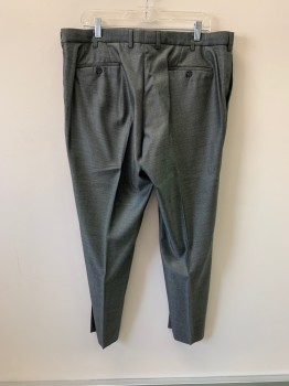 Mens, Suit, Pants, MTO, Dk Gray, Wool, 38/32, Side Pockets, Zip Front, F.F, 2 Back Pockets