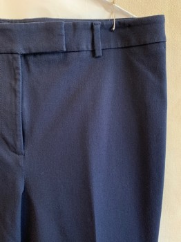 TALBOTS, Navy Blue, Cotton, Rayon, Solid, FF, 2 Pocket, Zip Fly, Belt Loops,