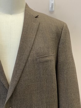 Mens, Sportcoat/Blazer, BRITCHES, Brown, Black, Wool, 2 Color Weave, 52R, L/S, 2 Buttons, Single Breasted, Notched Lapel, 3 Pockets